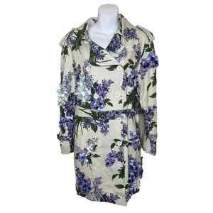 LIBERTINE Embellished Lilac Garden Linen Trench Coat Size Medium New with tags